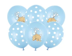 Ballonnen Baby Olifantje Blauw 30cm 6st