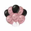 Ballonnen Congrats Roze Zwart 30cm 8st -Feestartikelen Winkel ballonnen congrats roze zwart 30cm 8st