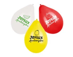 Ballonnen Fruit Joyeux Anniversaire Dubbelzijdig 25cm 6st