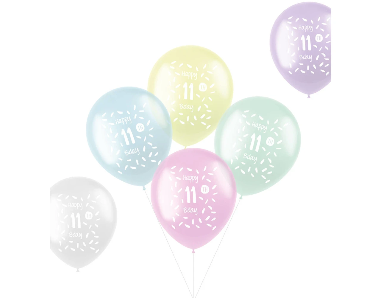 Ballonnen Happy 11Th Bday 33cm 6st 3 Ballonnen Happy 11Th Bday 33cm 6st