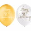 Ballonnen Happy 50th Anniversary 30cm 5st -Feestartikelen Winkel ballonnen happy 50th anniversary 30cm 5st