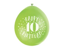 Ballonnen Happy Birthday 10 Jaar 28cm 10st -Feestartikelen Winkel ballonnen happy birthday 10 jaar 28cm 10st 2