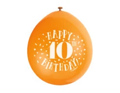 Ballonnen Happy Birthday 10 Jaar 28cm 10st -Feestartikelen Winkel ballonnen happy birthday 10 jaar 28cm 10st 6