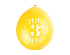 Ballonnen Happy Birthday 3 Jaar 28cm 10st -Feestartikelen Winkel ballonnen happy birthday 3 jaar 28cm 10st 3
