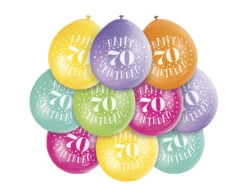 Ballonnen Happy Birthday 70 Jaar 28cm 10st