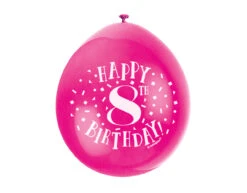 Ballonnen Happy Birthday 8 Jaar 28cm 10st -Feestartikelen Winkel ballonnen happy birthday 8 jaar 28cm 10st 3