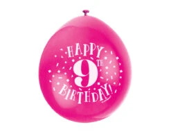 Ballonnen Happy Birthday 9 Jaar 28cm 10st -Feestartikelen Winkel ballonnen happy birthday 9 jaar 28cm 10st 2