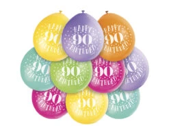 Ballonnen Happy Birthday 90 Jaar 28cm 10st