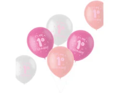 Ballonnen It'S My 1St Birthday Roze 33cm 6st