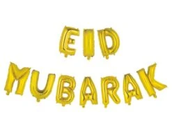 Ballonnen Letter Eid Mubarak Goud Leeg 41cm