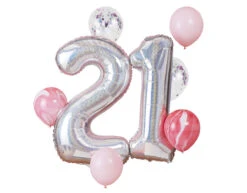 Ballonnen Set 21 Jaar Confetti 2 Delig