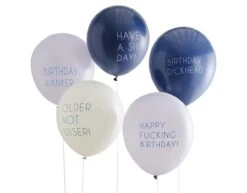 Balloon Naughty Slogans Blue