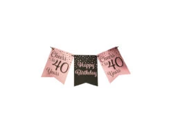 Banner 40 Jaar Roze Zwart 6m