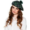 Baret Mrs Tartan Groen -Feestartikelen Winkel baret mrs tartan groen