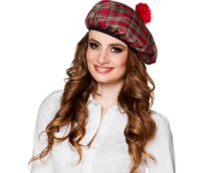 Baret Mrs Tartan Rood