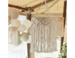 Beige Hangdecoratie Macrame 40cm -Feestartikelen Winkel beige hangdecoratie macrame 40cm 2