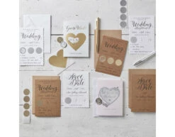 Beige Uitnodigingen Bruiloft 15cm 10st -Feestartikelen Winkel beige uitnodigingen bruiloft 15cm 10st 3