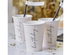 Bekers Birthday 266ml 8st -Feestartikelen Winkel bekers birthday 266ml 8st 1