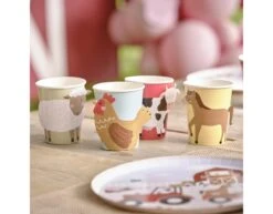 Bekers Dieren 266ml 8st -Feestartikelen Winkel bekers dieren 266ml 8st 2