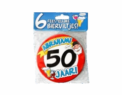 Bierviltjes Abraham 12,5cm 6st -Feestartikelen Winkel bierviltjes abraham 125cm 6st 1