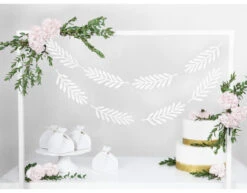 Bladeren Hangdecoratie Wit 1,8m -Feestartikelen Winkel bladeren hangdecoratie wit 18m 8