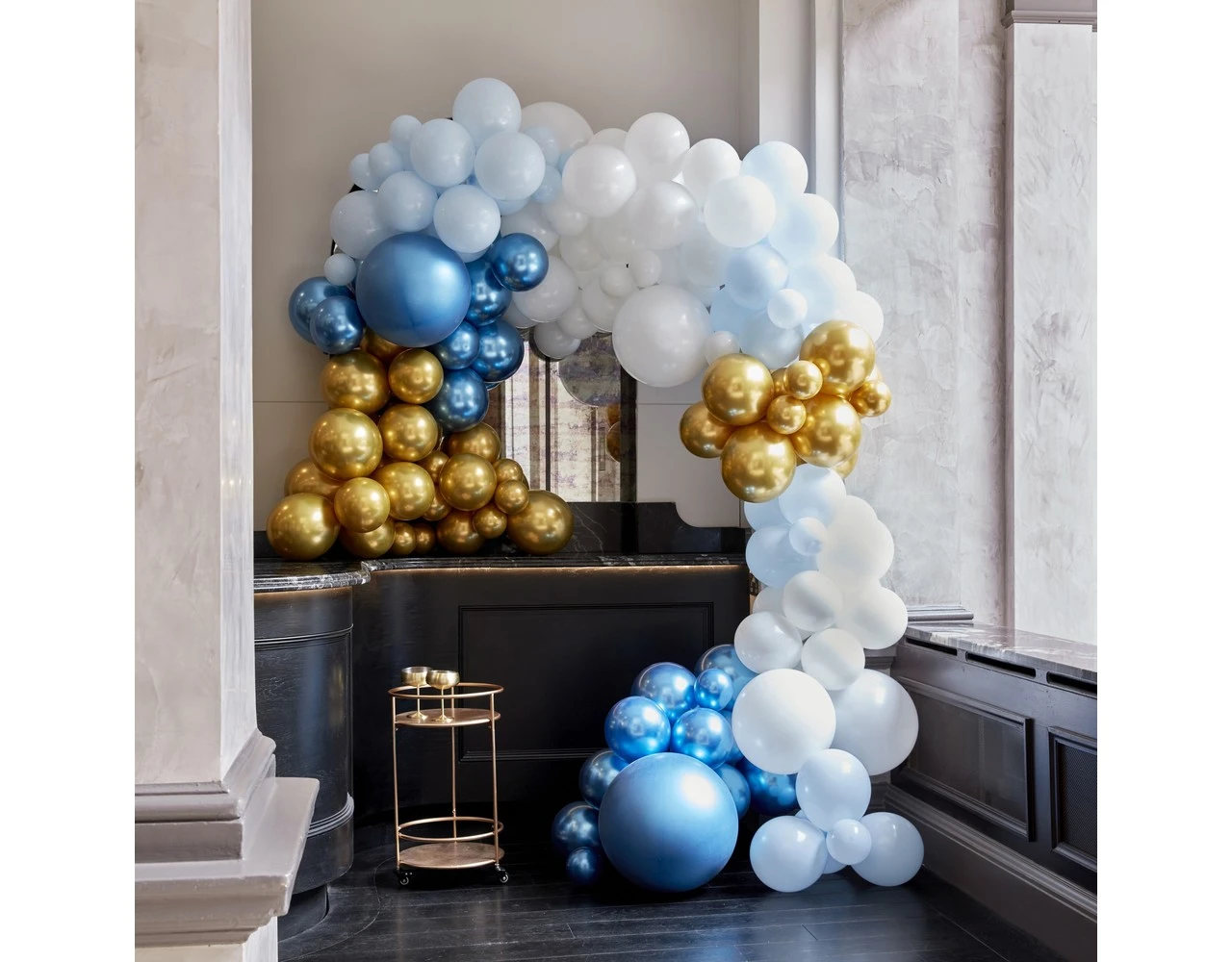 Blauw Gouden Ballonnenboog Chroom XL DIY Set 4 Blauw Gouden Ballonnenboog Chroom XL DIY Set - Afbeelding 2