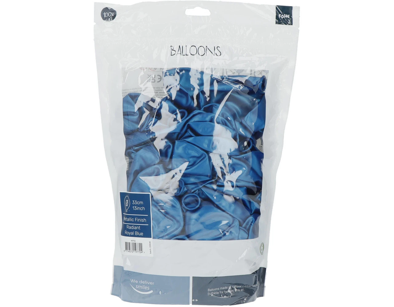 Blauwe Ballonnen Metallic Royal Blue 33cm 100st 4 Blauwe Ballonnen Metallic Royal Blue 33cm 100st - Afbeelding 2
