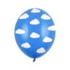 Blauwe Ballonnen Witte Wolken 30cm 6st -Feestartikelen Winkel blauwe ballonnen witte wolken 30cm 6st