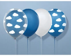 Blauwe Ballonnen Witte Wolken 30cm 6st -Feestartikelen Winkel blauwe ballonnen witte wolken 30cm 6st 2