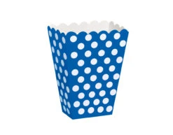 Blauwe Popcorn Bakjes Witte Stippen 13,7cm