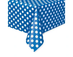 Blauwe Tafelkleed Witte Stippen 2,74m