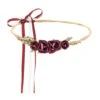 Bloemen Haarband Bordeaux Rood -Feestartikelen Winkel bloemen haarband bordeaux rood