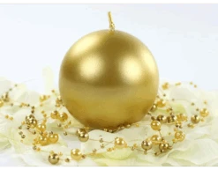 Bolkaarsen Goud Metallic 8cm 6st -Feestartikelen Winkel bolkaarsen goud metallic 8cm 6st 1