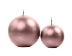 Bolkaarsen Rose Goud Metallic 6cm 10st -Feestartikelen Winkel bolkaarsen rose goud metallic 6cm 10st 1