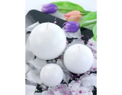 Bolkaarsen Wit 6cm 10st -Feestartikelen Winkel bolkaarsen wit 6cm 10st 2