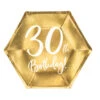 Borden 30 Jaar Goud 20cm 6st -Feestartikelen Winkel borden 30 jaar goud 20cm 6st