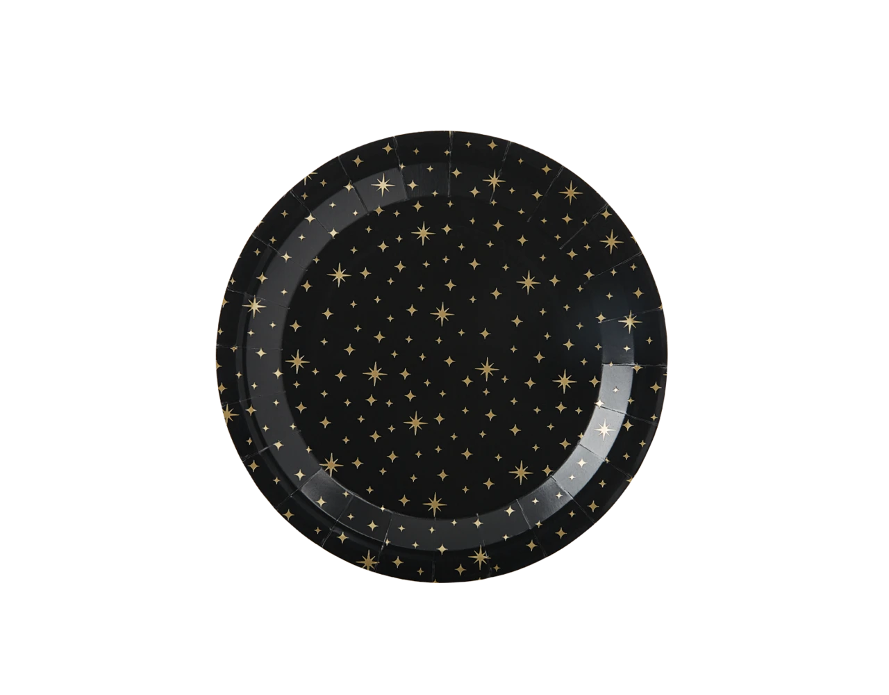 Borden Gouden Sterren Zwart 20cm 8st 3 Borden Gouden Sterren Zwart 20cm 8st