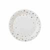 Borden Gouden Stippen Wit 20cm 8st -Feestartikelen Winkel borden gouden stippen wit 20cm 8st