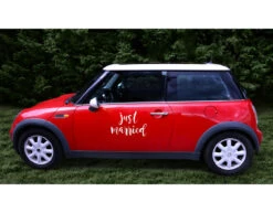 Bruiloft Autosticker Just Married 45cm -Feestartikelen Winkel bruiloft autosticker just married 45cm 3