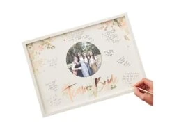 Bruiloft Gastenboek Team Bride Hout 32cm