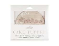 Bruiloft Taarttopper Just Married 18cm -Feestartikelen Winkel bruiloft taarttopper just married 18cm 2