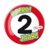 Button 2 Jaar Verkeersbord 10,2cm -Feestartikelen Winkel button 2 jaar verkeersbord 102cm