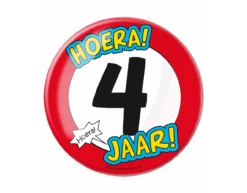 Button 4 Jaar Verkeersbord 10,2cm