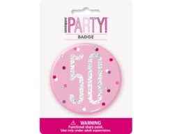 Button 50 Jaar Roze 7cm -Feestartikelen Winkel button 50 jaar roze 7cm 1