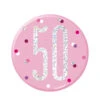 Button 50 Jaar Roze 7cm -Feestartikelen Winkel button 50 jaar roze 7cm