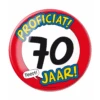 Button 70 Jaar Verkeersbord 10,2cm -Feestartikelen Winkel button 70 jaar verkeersbord 102cm