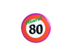 Button 80 Jaar Verkeersbord 5,5cm
