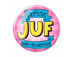 Button Liefste Juf Van De Wereld 10,2cm