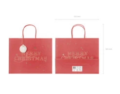 Cadeautas Merry Christmas Rood 32,5cm -Feestartikelen Winkel cadeautas merry christmas rood 325cm 1