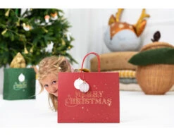 Cadeautas Merry Christmas Rood 32,5cm -Feestartikelen Winkel cadeautas merry christmas rood 325cm 2